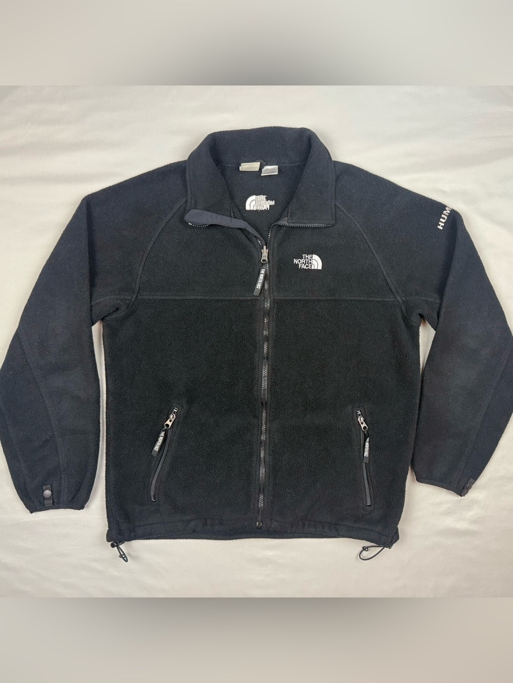 Vtg The North Face Mens Hummer Fleece Jacket Sz Large Y2K Black Full Zip B5